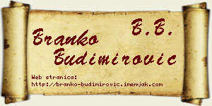 Branko Budimirović vizit kartica